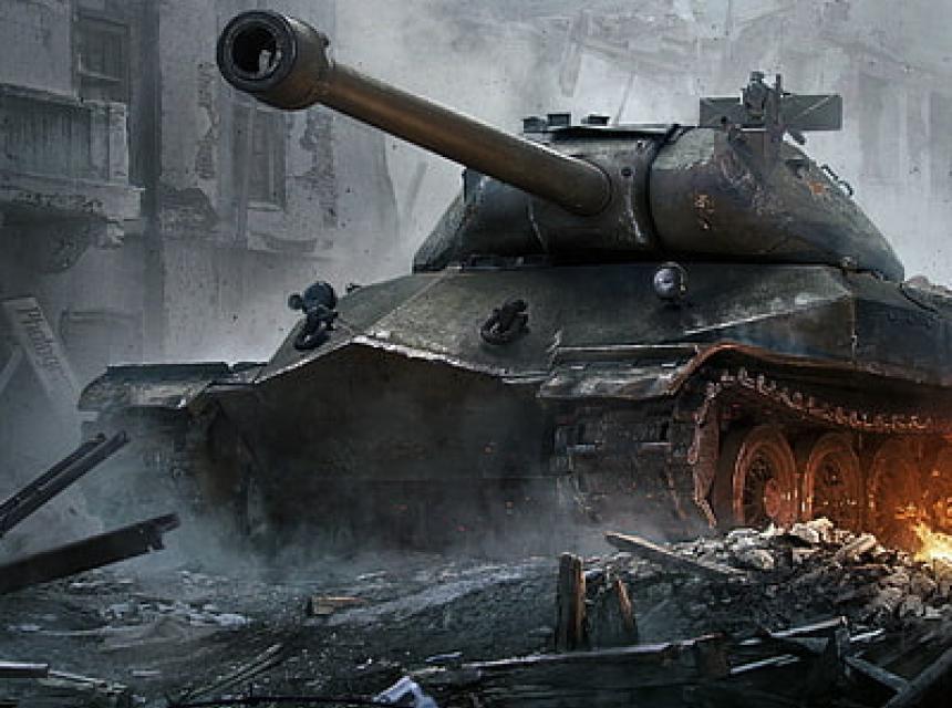 World of Tanks - buildings, dark, tank