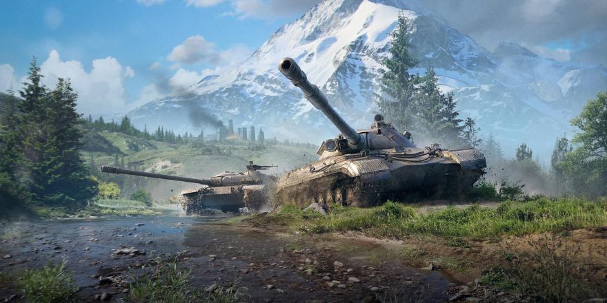 World of Tanks - mountines, rocks, nature, tanks, big gun